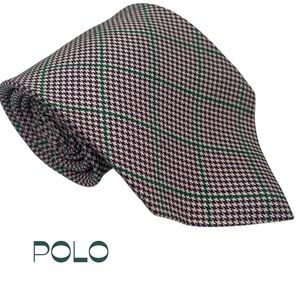 Polo Ralph Lauren Cream Burgundy Green Luxury Necktie